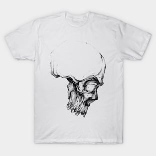 Sketch Devil Skull Tattoo Style Design Drawing Art Graphic T-Shirt